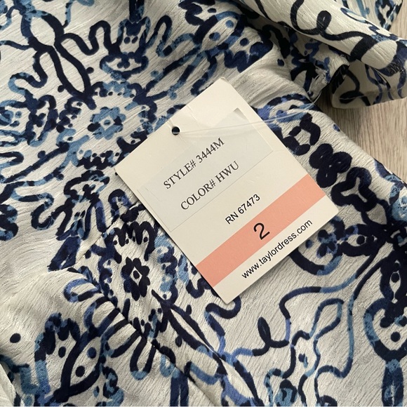 Taylor Blue Jacquard Dress size 2 - Picture 5 of 13